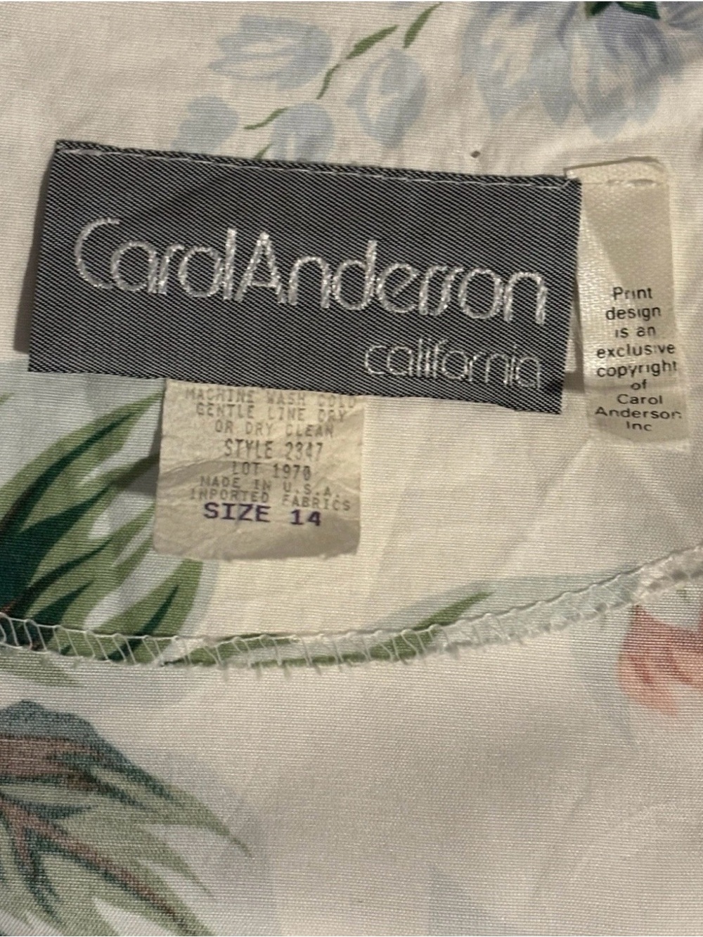 Vintage Carol Anderson California Floral Button Midi Dress Size 14 - Picture 9 of 14